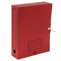 ASR7104 Архивная папка с завязками(325x250x75) TM ASR, 75 мм, красный (микрогофрокартон),   ASR7104